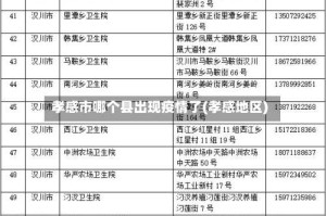孝感市哪个县出现疫情了(孝感地区)