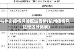 杭州市疫情风险区域最新(杭州疫情风险地区分类表)