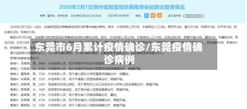 东莞市6月累计疫情确诊/东莞疫情确诊病例-第1张图片